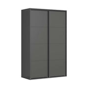 Dulap FLEX, gri grafit, PAL, cu 2 usi, 150x66x240 cm
