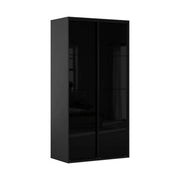 Dulap FLEX, negru lucios/gri grafit, PAL, cu 2 usi, 120x66x240 cm