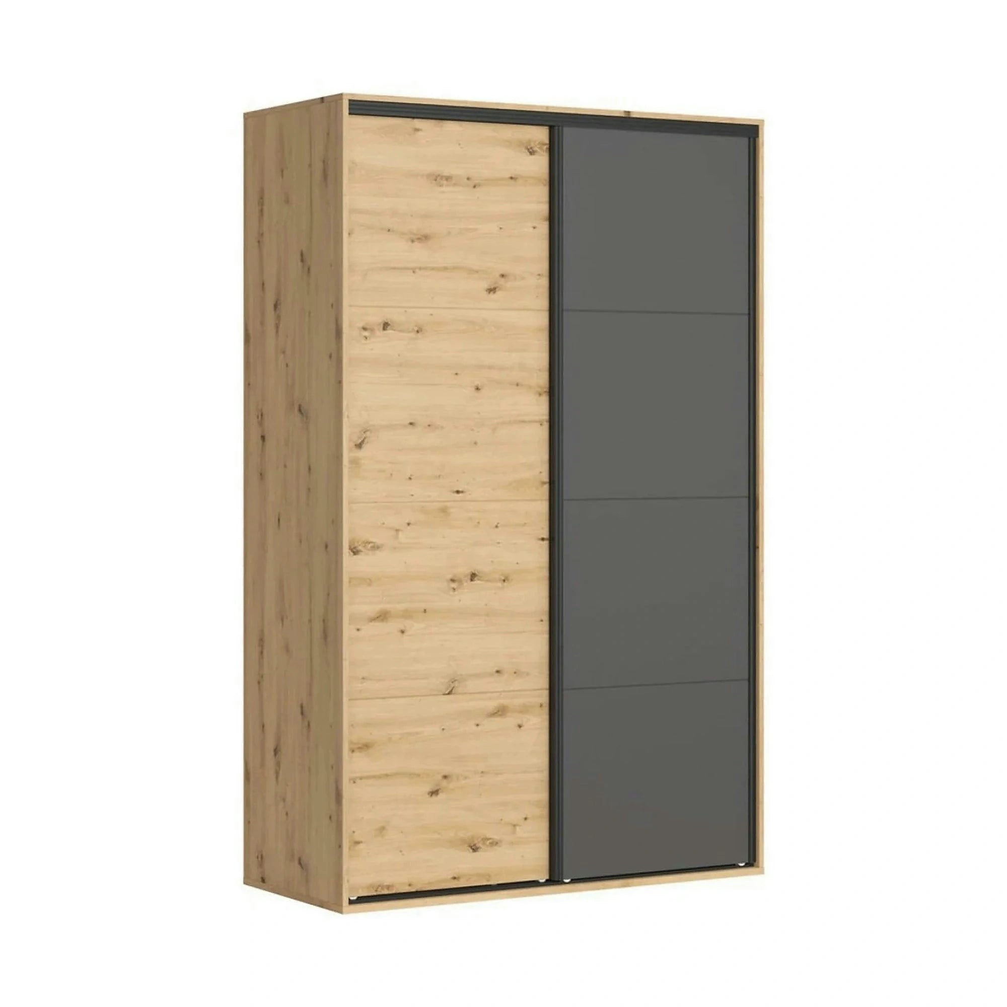 Dulap FLEX, stejar artisan/gri grafi, PAL, cu 2 usi, 150x66x240 cm