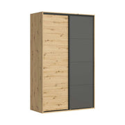 Dulap FLEX, stejar artisan/gri grafit, PAL, cu 2 usi, 150x66x240 cm
