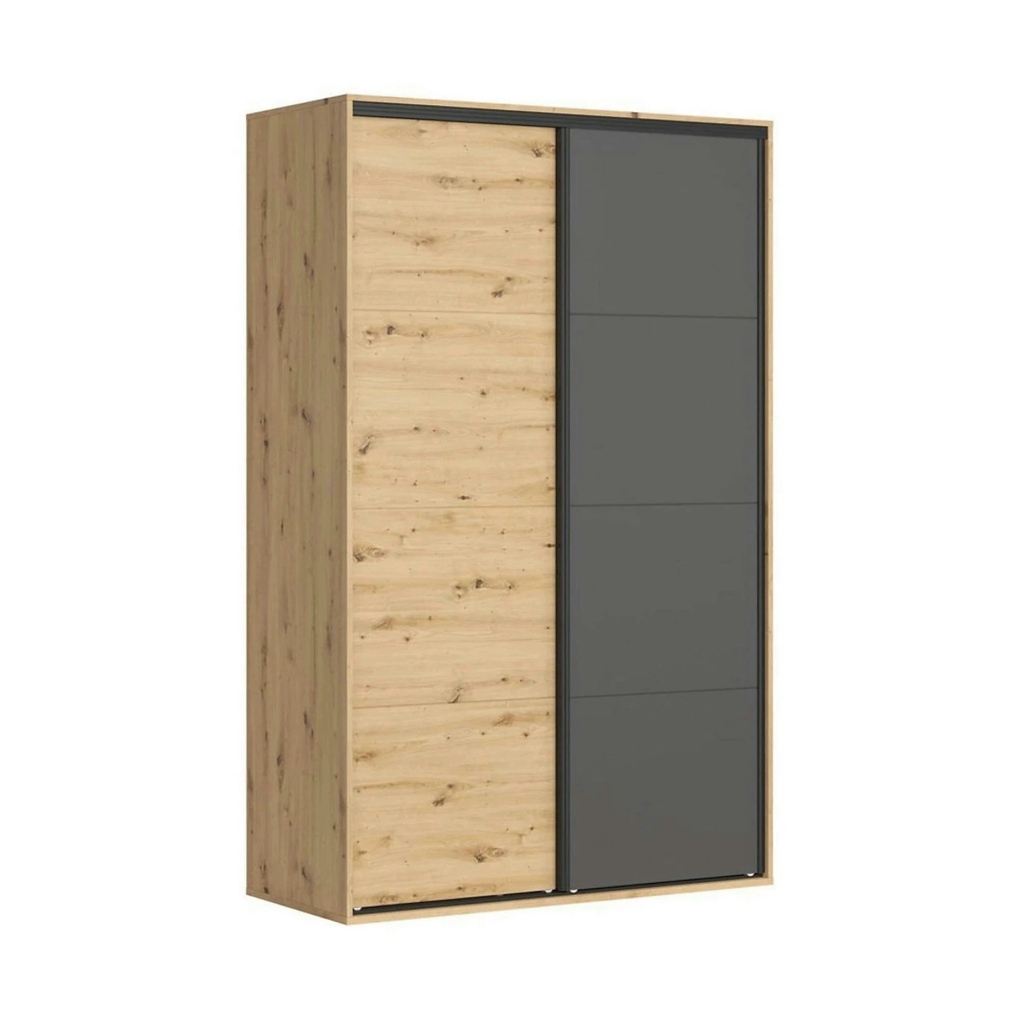 Dulap FLEX, stejar artisan/gri grafit, PAL, cu 2 usi, 150x66x240 cm