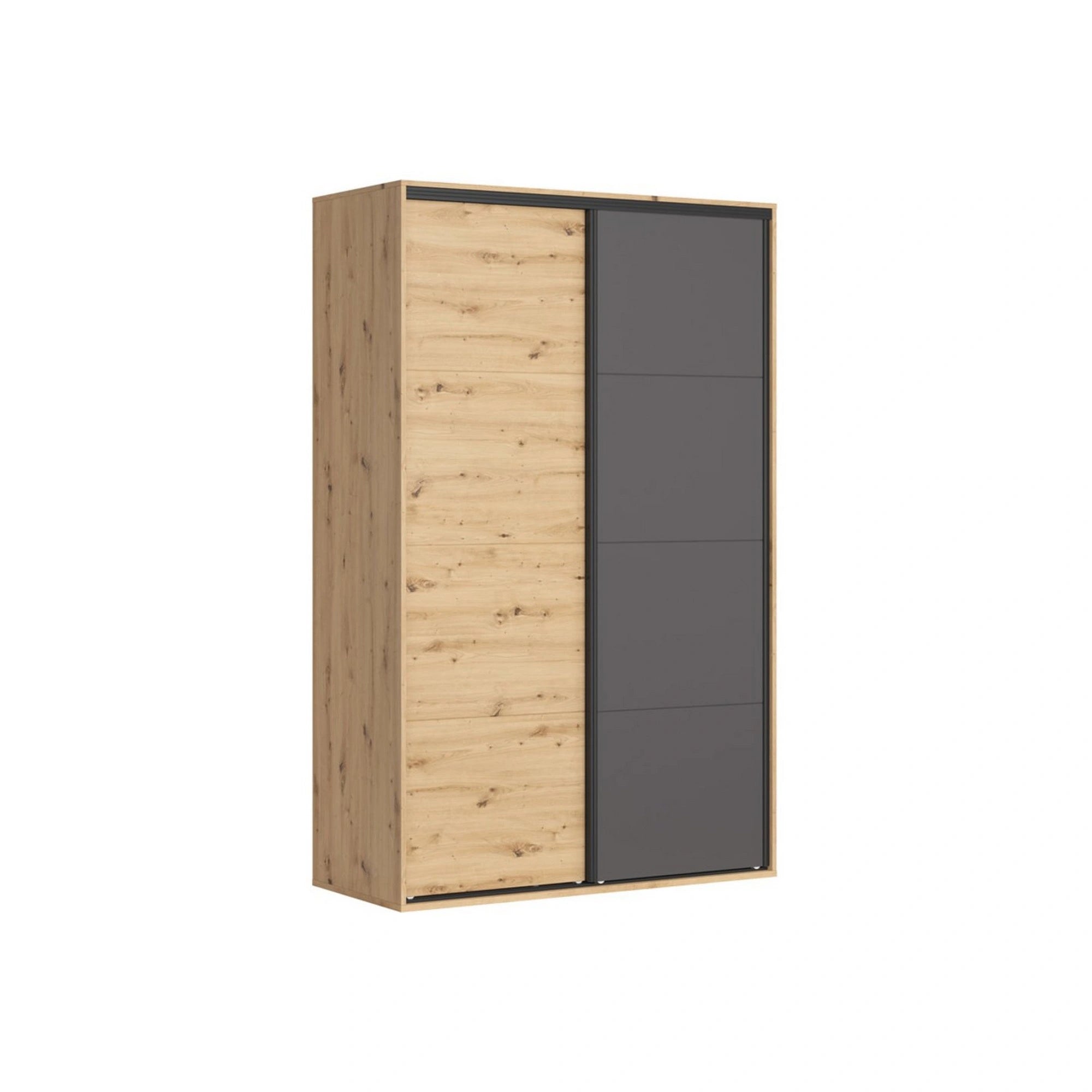 Dulap FLEX, stejar artisan/gri grafit, PAL, cu 2 usi, 150x66x240 cm