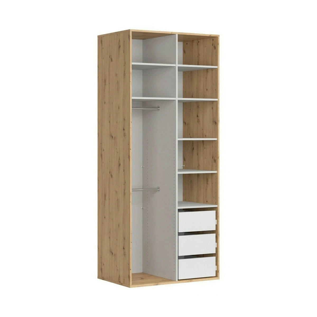 Dulap FLEX, stejar artisan, PAL, cu 2 usi, 100x66x240 cm