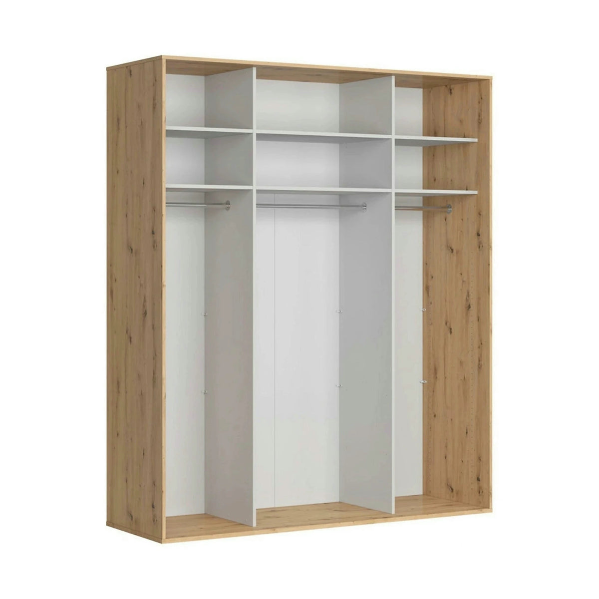 Dulap FLEX, stejar artisan, PAL, cu 2 usi glisante, 200x66x240 cm