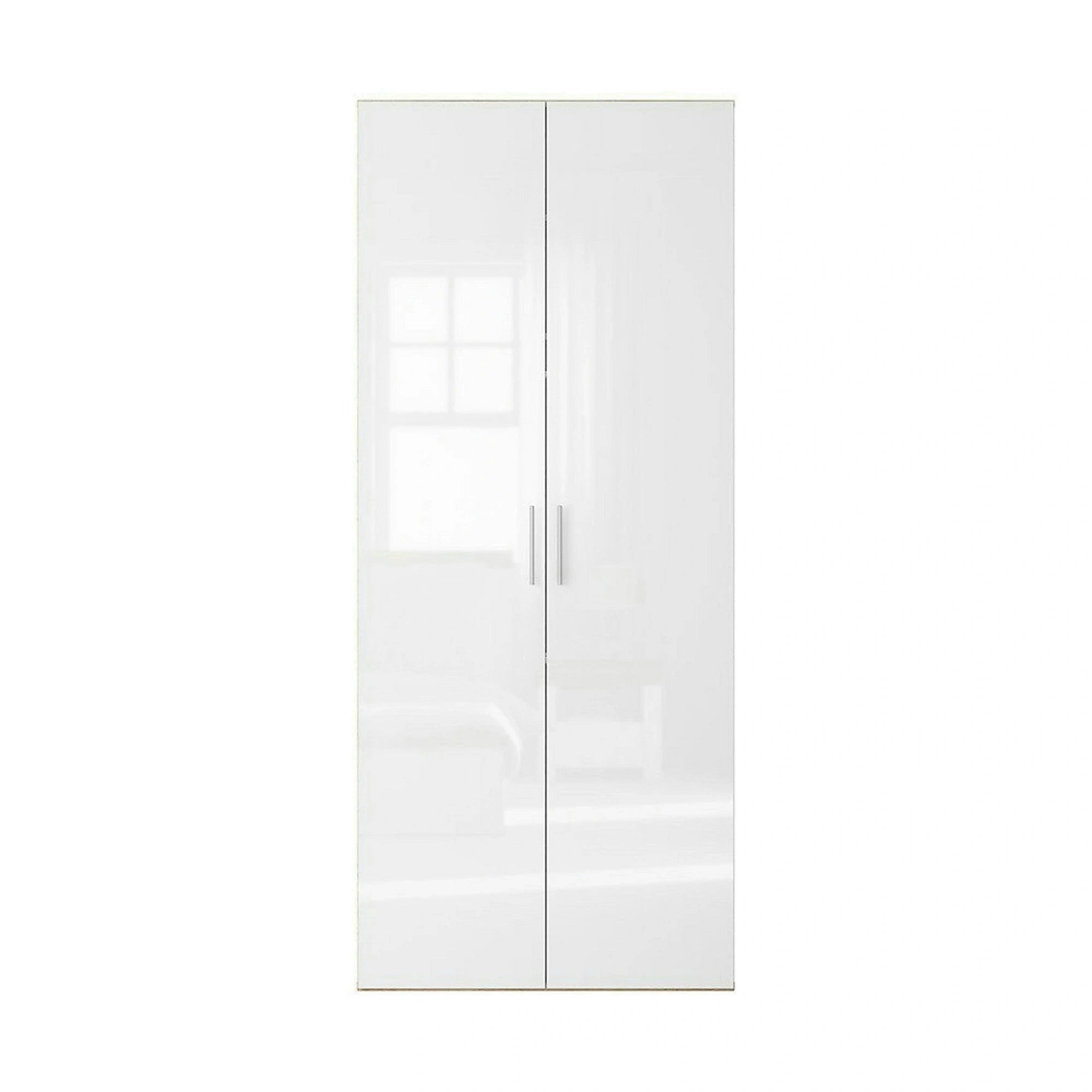 Dulap FLEX, stejar sonoma/alb lucios, PAL, cu 2 usi, 100x66x240 cm