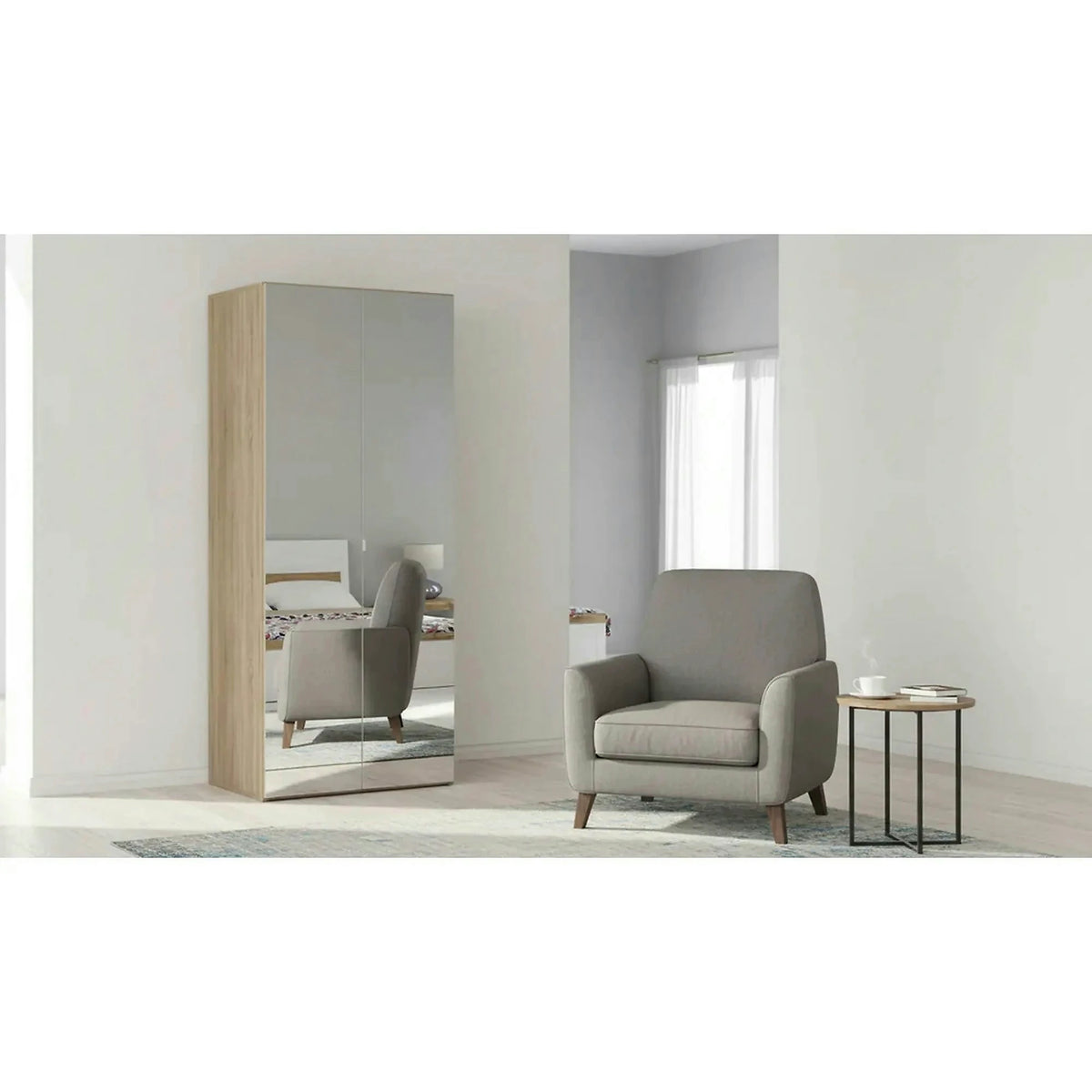 Dulap FLEX, stejar sonoma, PAL, cu 2 usi, 100x66x240 cm