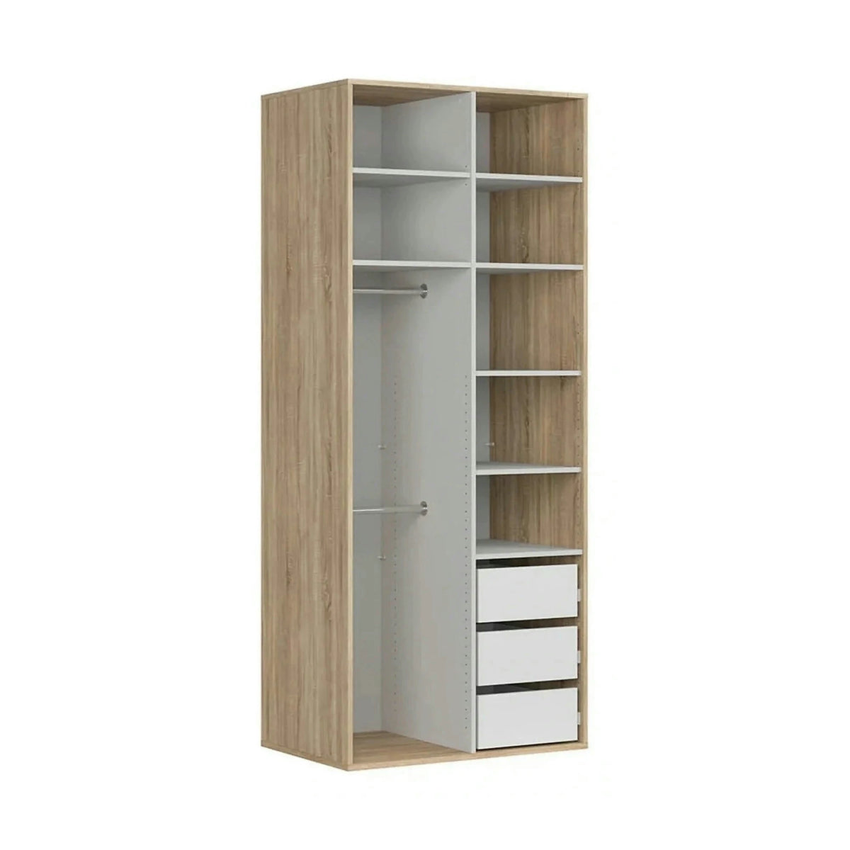 Dulap FLEX, stejar sonoma, PAL, cu 2 usi, 100x66x240 cm