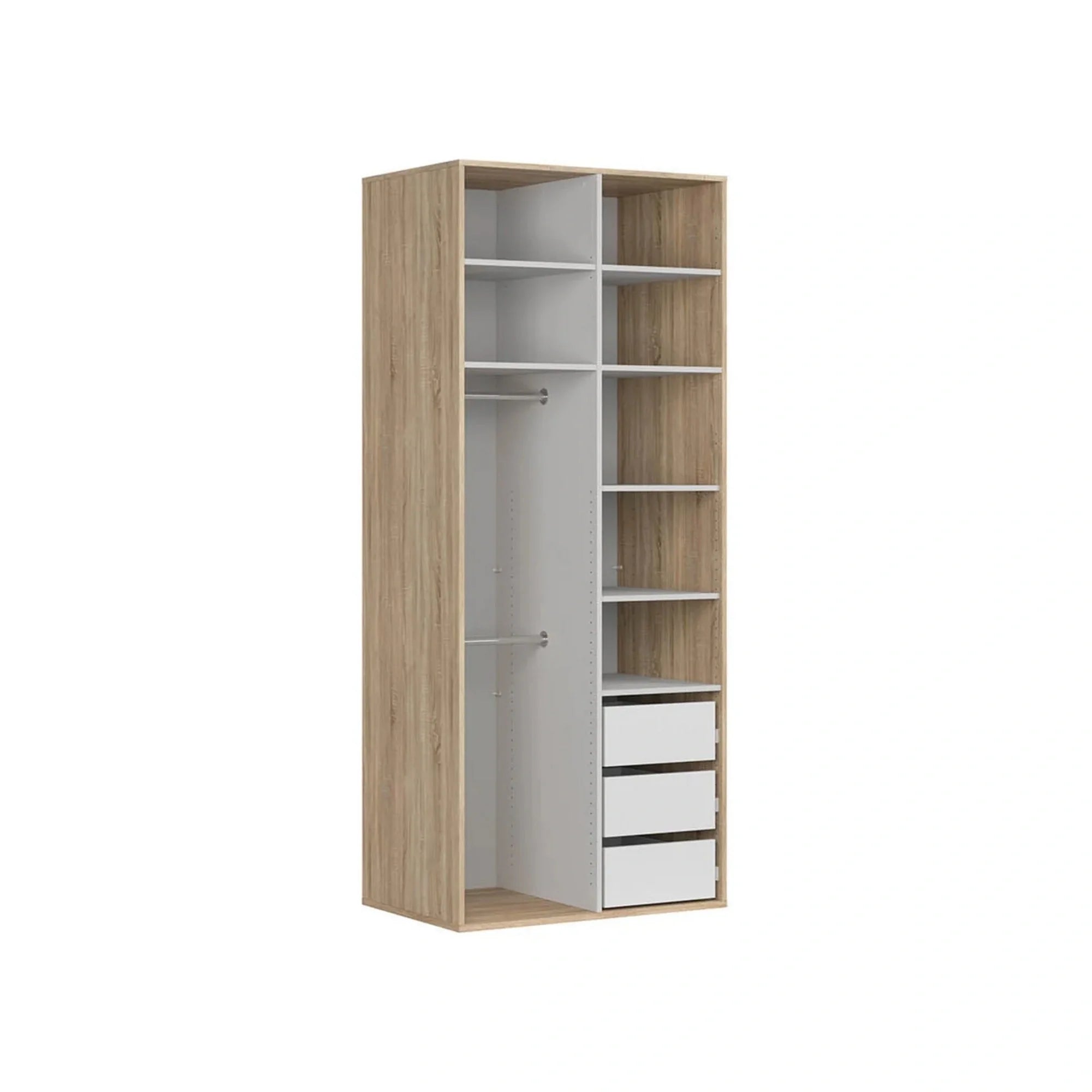 Dulap FLEX, stejar sonoma, PAL, cu 2 usi, 100x66x240 cm