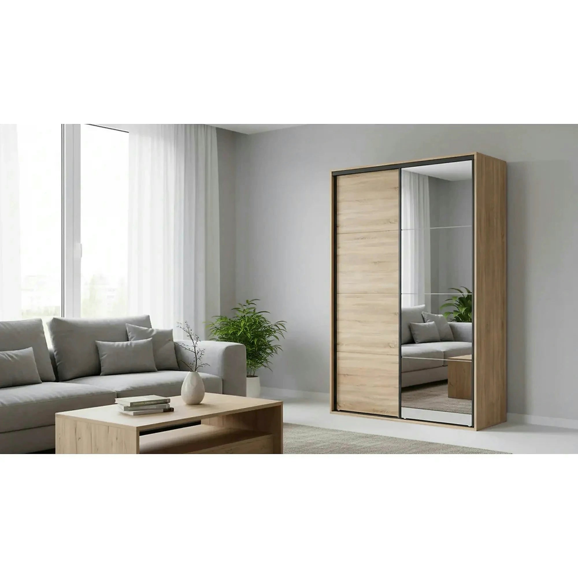 Dulap FLEX, stejar sonoma, PAL, cu 2 usi, 150x66x240 cm