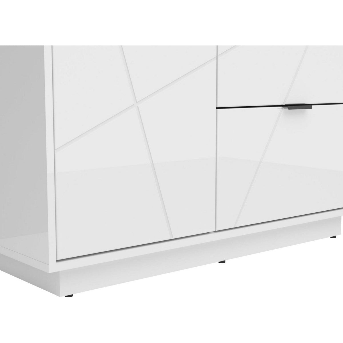 Dulap FORN, alb lucios, PAL melaminat, cu 2 usi si 2 sertare, 94x57x201 cm