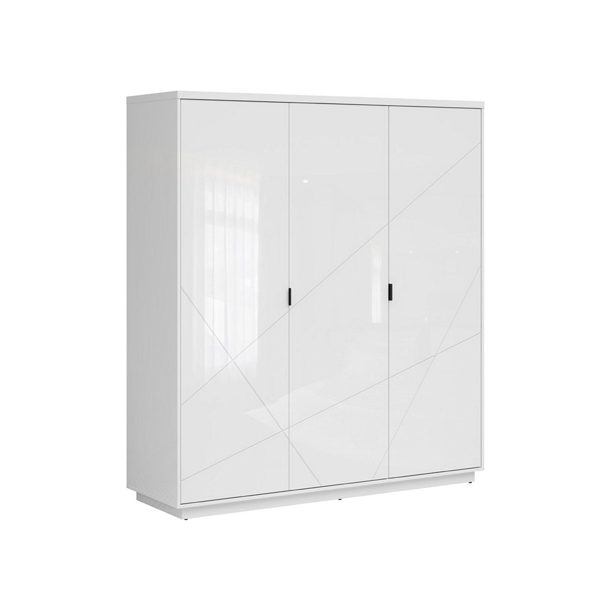 Dulap FORN, alb lucios, PAL melaminat, cu 3 usi, 180x57x201 cm