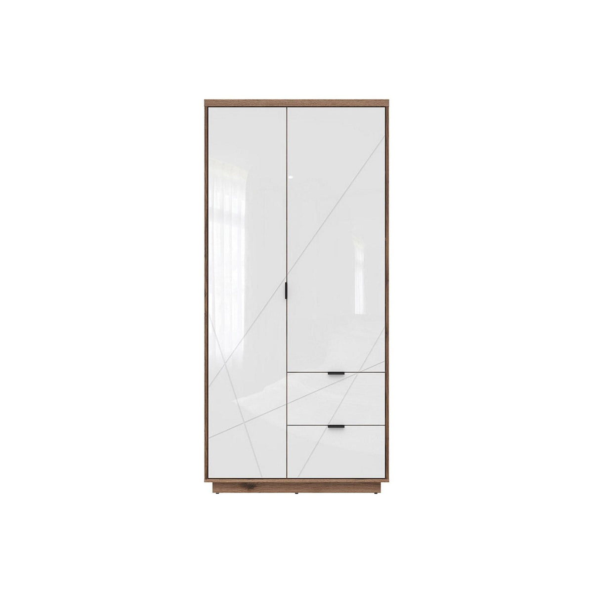 Dulap FORN, nuc/alb lucios, PAL melaminat, cu 2 usi, 94x57x201 cm