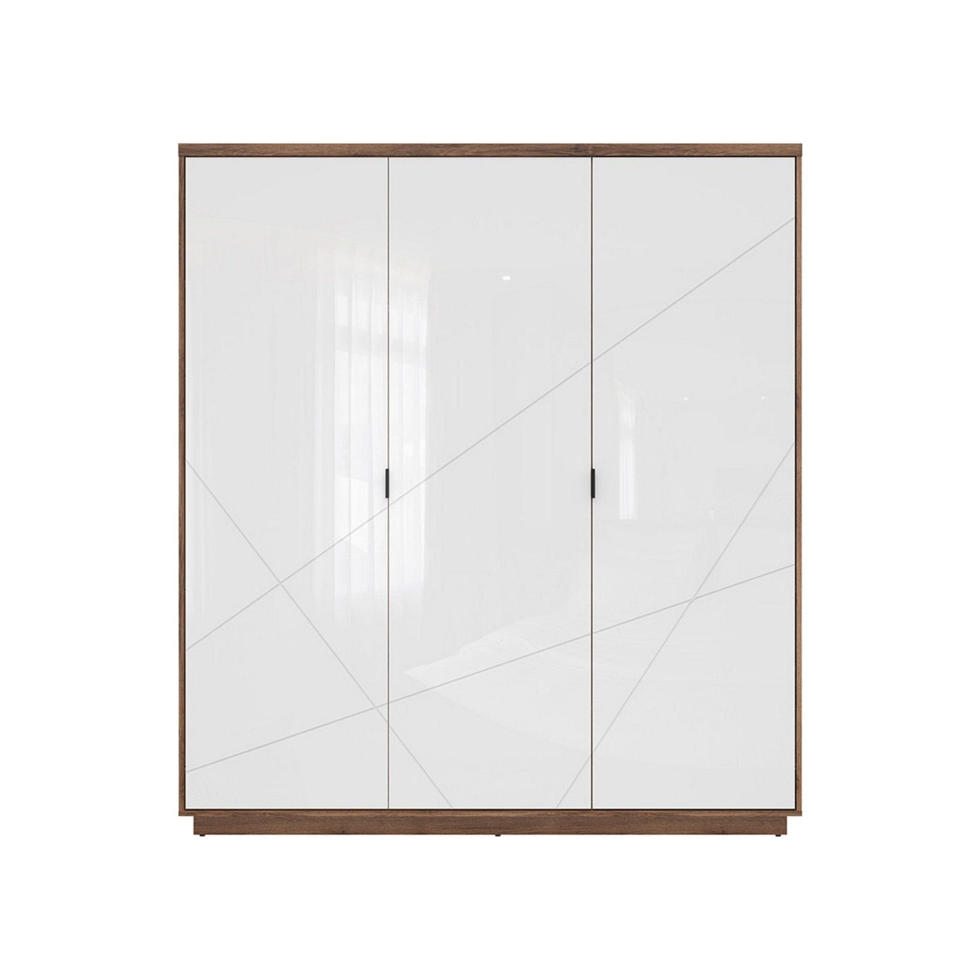 Dulap FORN, nuc/alb lucios, PAL melaminat, cu 3 usi, 180x57x201 cm