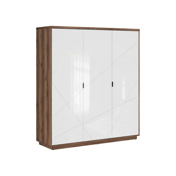 Dulap FORN, nuc/alb lucios, PAL melaminat, cu 3 usi, 180x57x201 cm
