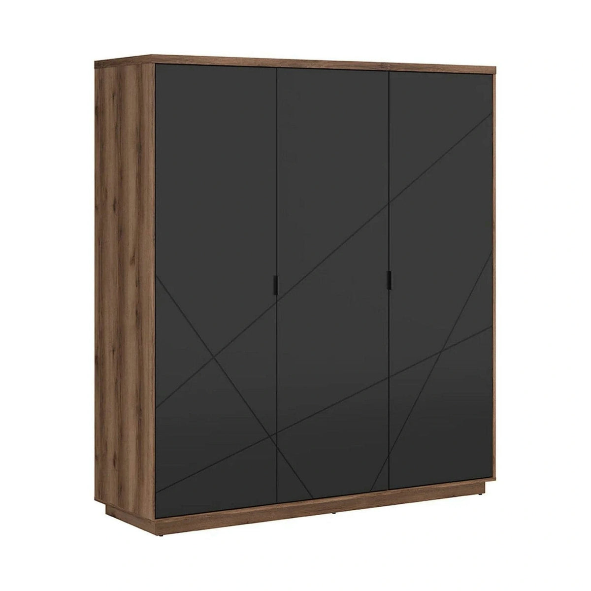 Dulap FORN, nuc/negru mat, PAL melaminat, cu 3 usi, 180x57x201 cm