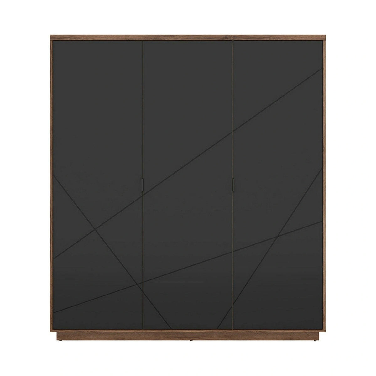 Dulap FORN, nuc/negru mat, PAL melaminat, cu 3 usi, 180x57x201 cm