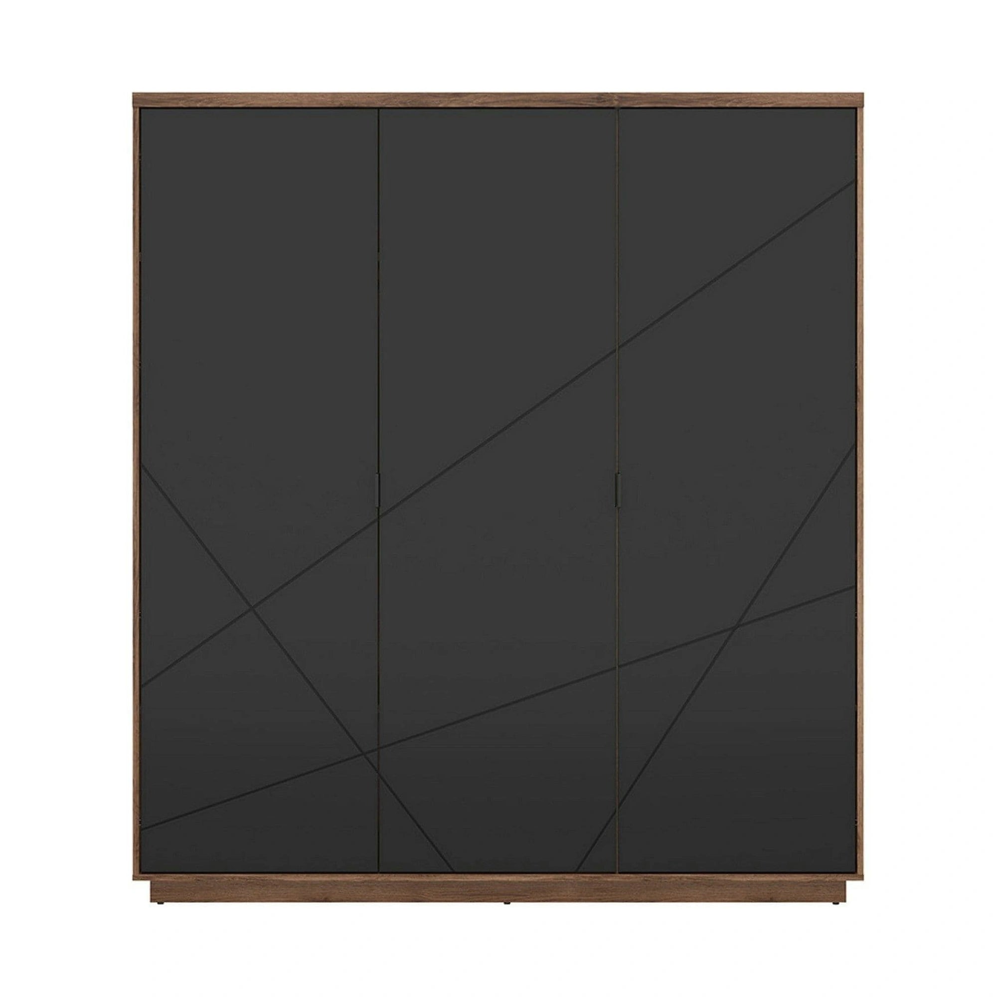 Dulap FORN, nuc/negru mat, PAL melaminat, cu 3 usi, 180x57x201 cm