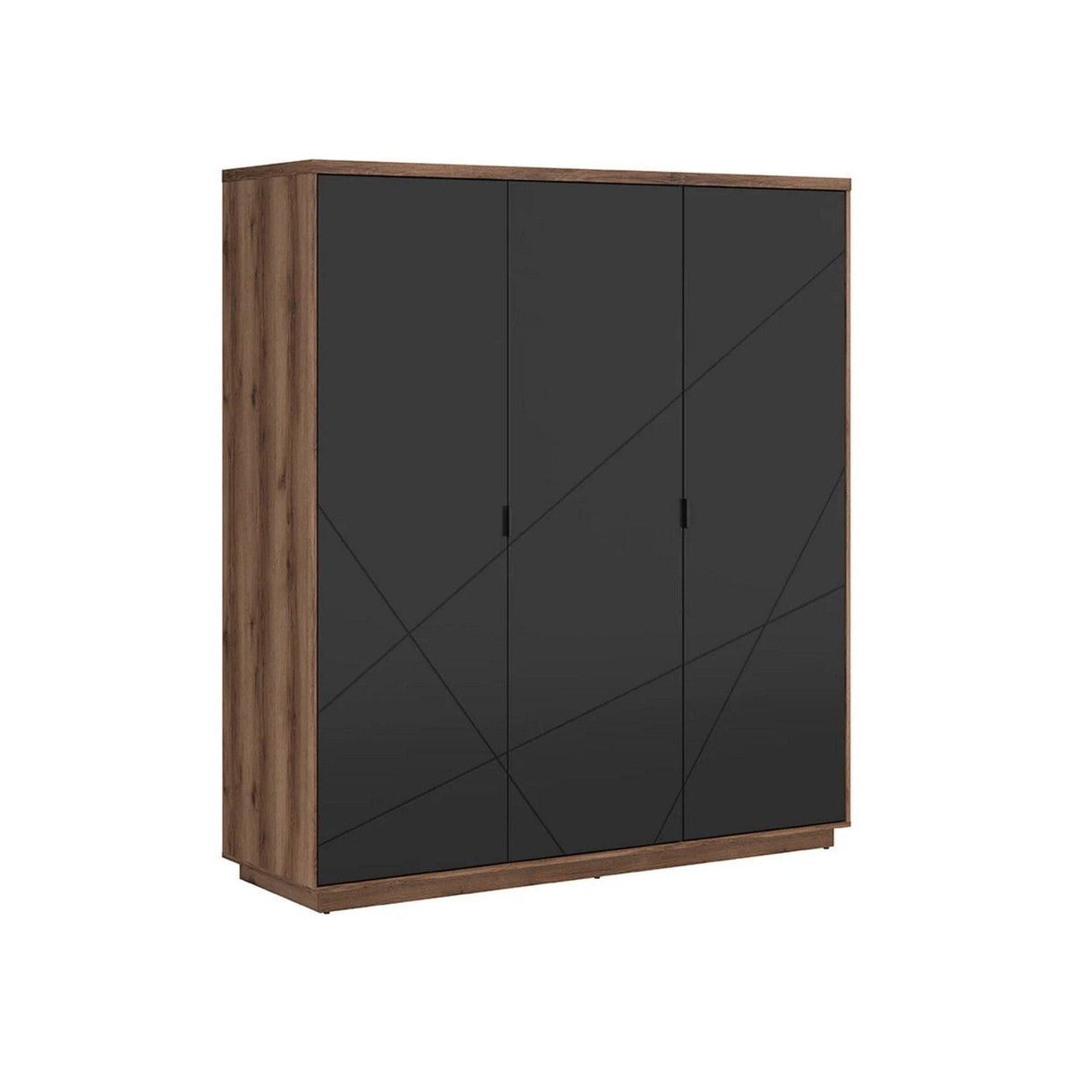 Dulap FORN, nuc/negru mat, PAL melaminat, cu 3 usi, 180x57x201 cm