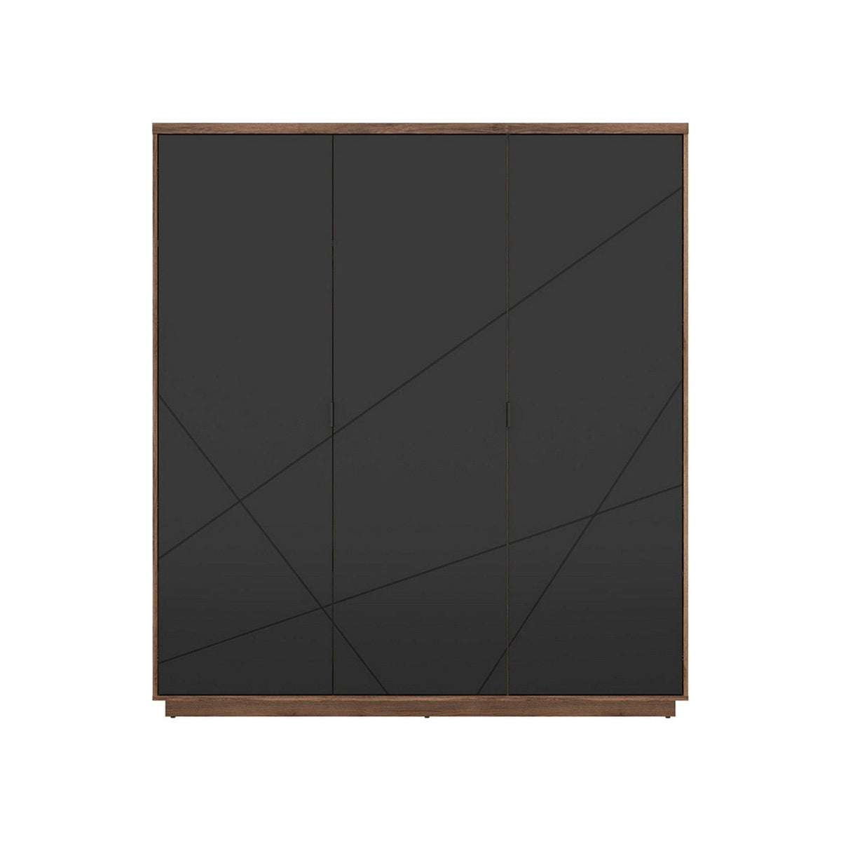 Dulap FORN, nuc/negru mat, PAL melaminat, cu 3 usi, 180x57x201 cm