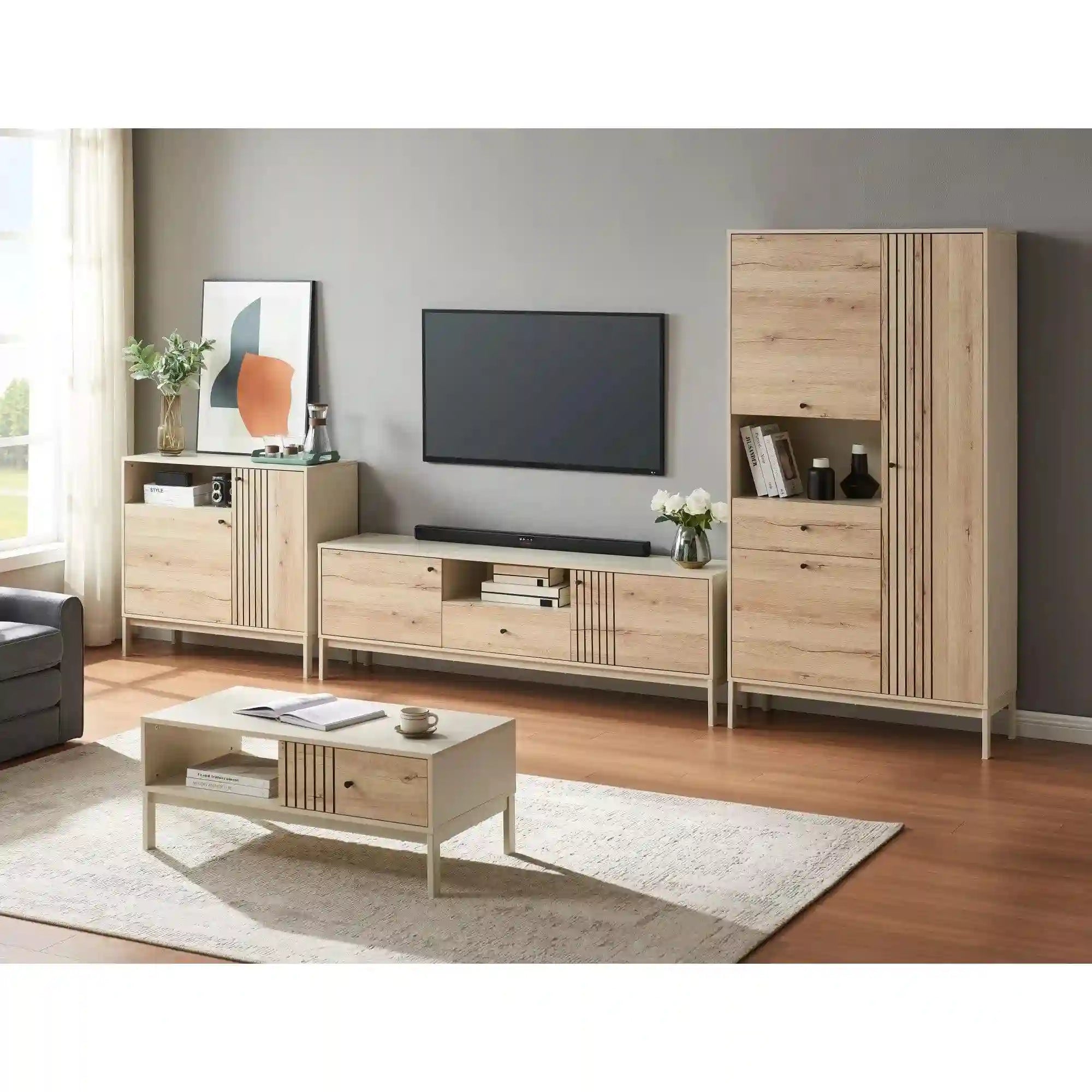 Dulap FROST R1, stejar alpin/alb, PAL/metal, cu 3 usi si un sertar, 100x40x191 cm