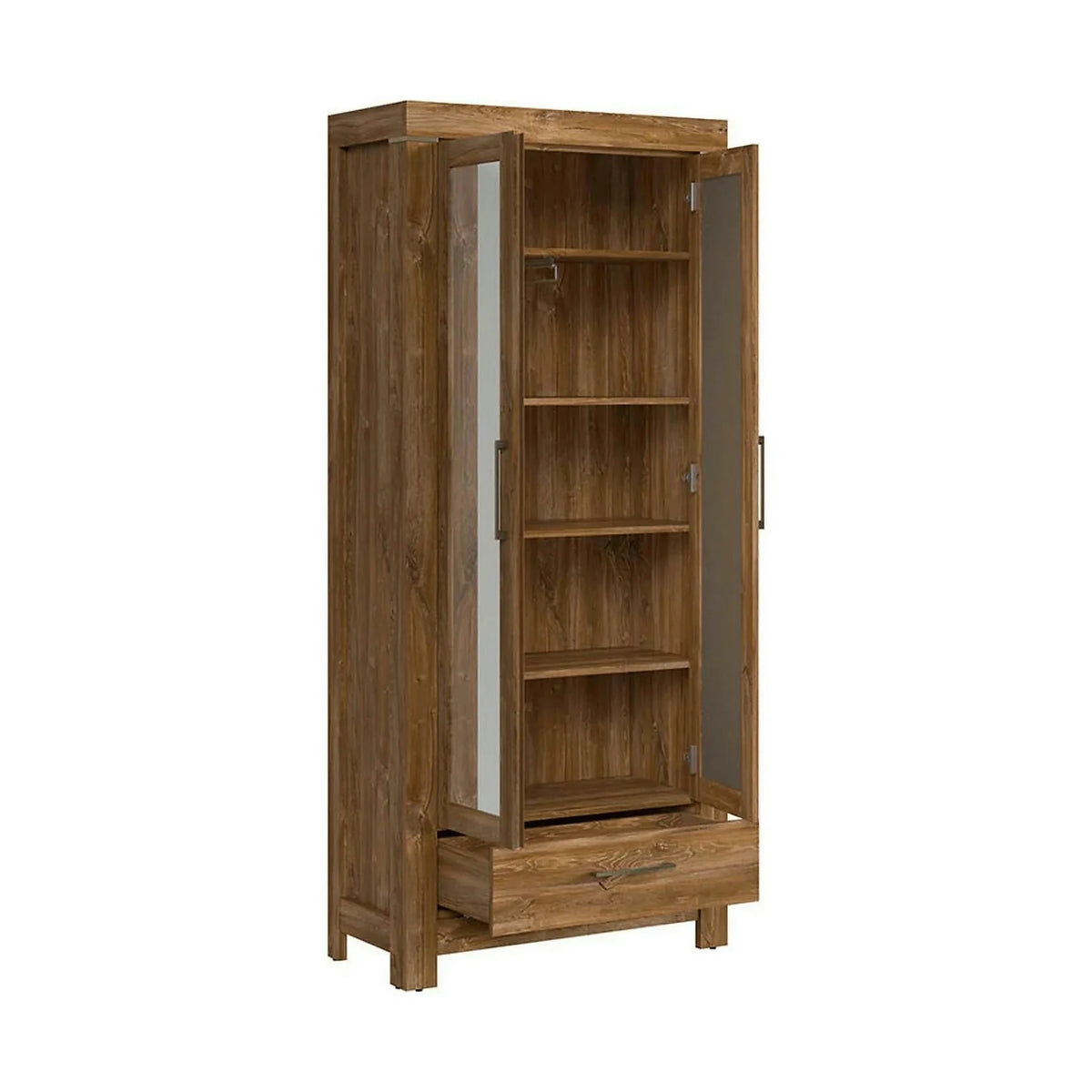 Dulap GENT, stejar stirling, PAL laminat, cu 2 usi si un sertar, 88x40x201 cm