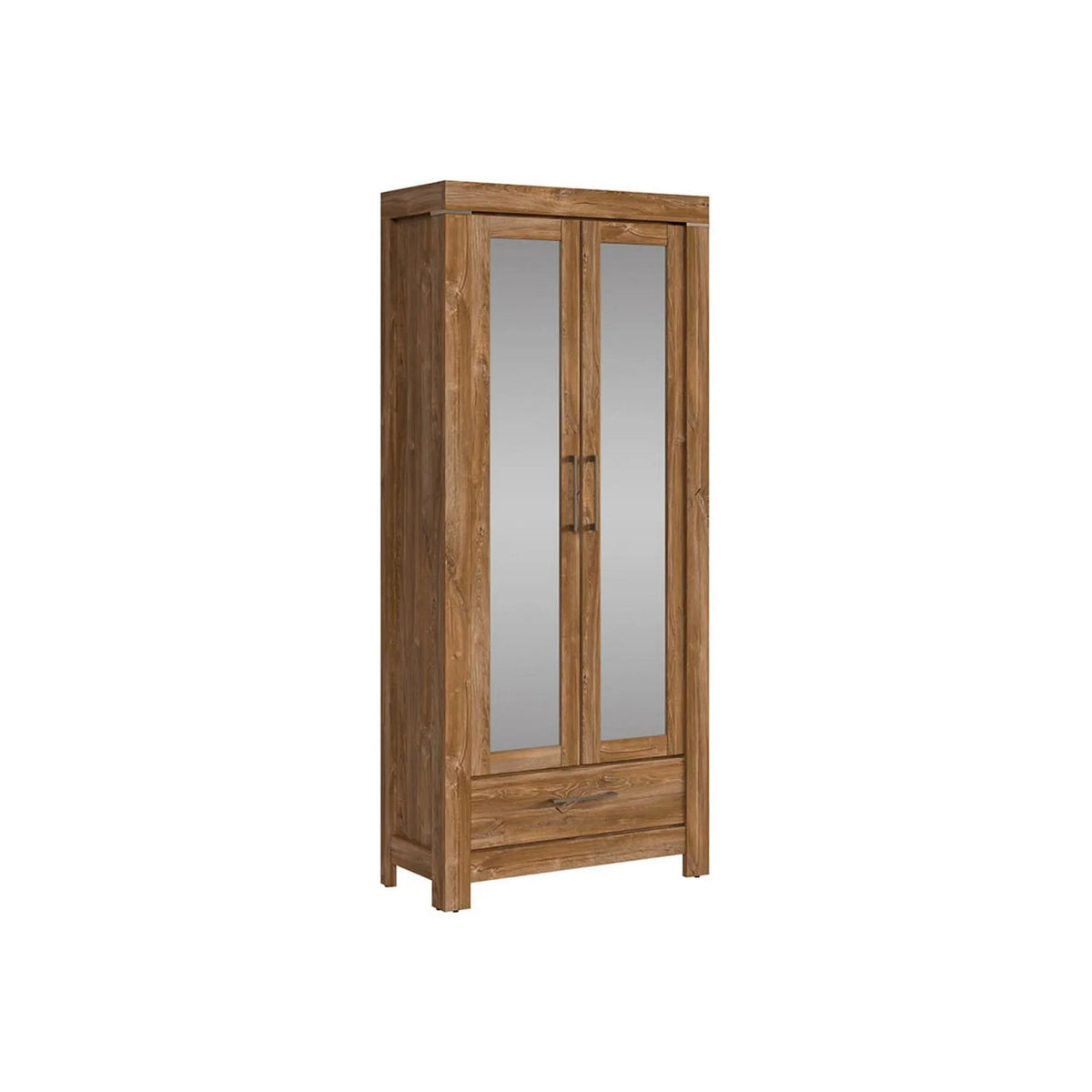 Dulap GENT, stejar stirling, PAL laminat, cu 2 usi si un sertar, 88x40x201 cm