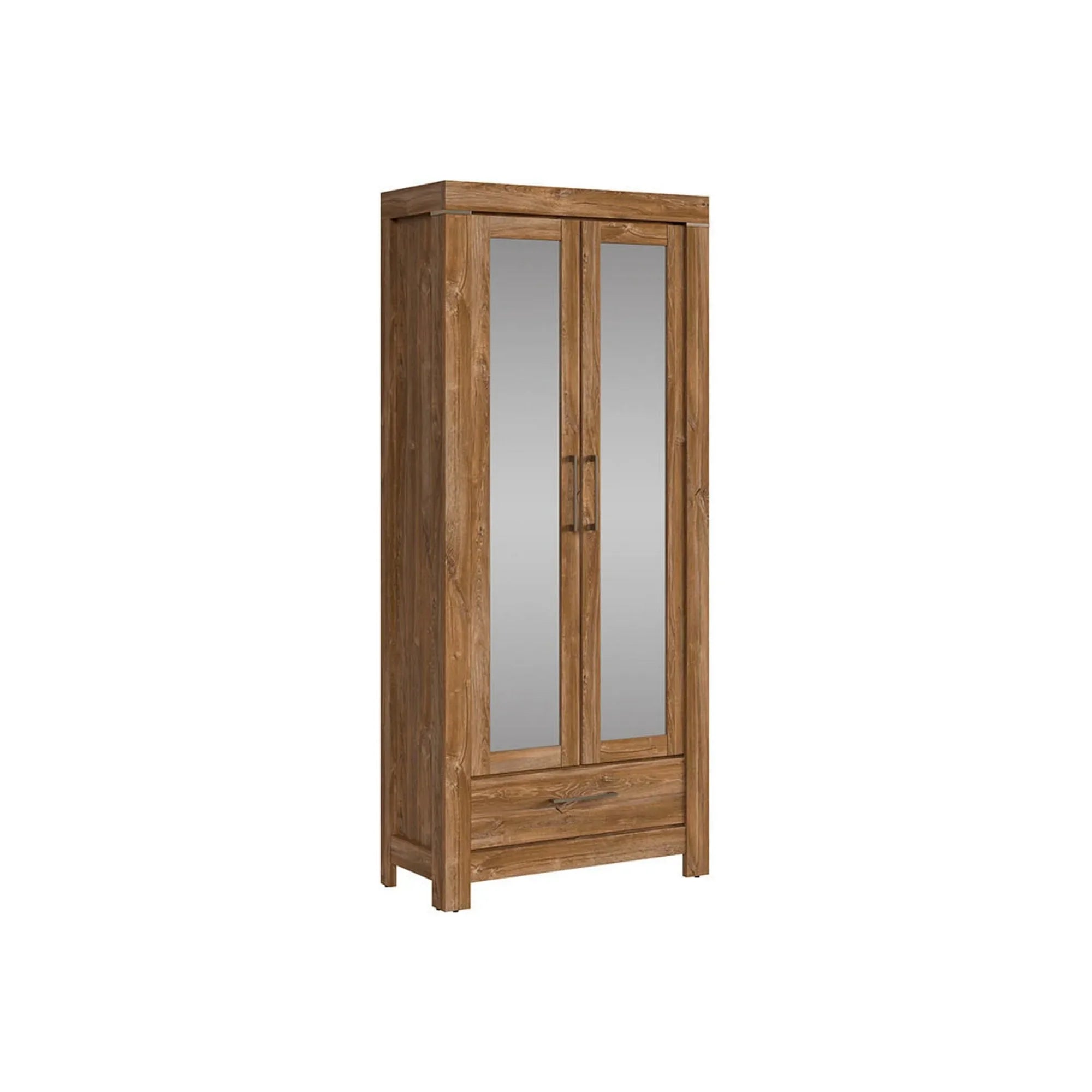 Dulap GENT, stejar stirling, PAL laminat, cu 2 usi si un sertar, 88x40x201 cm