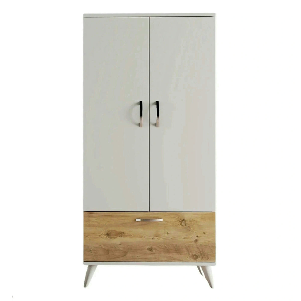 Dulap GRD0203, alb/stejar, PAL melaminat, cu 3 usi, 80x47x168 cm