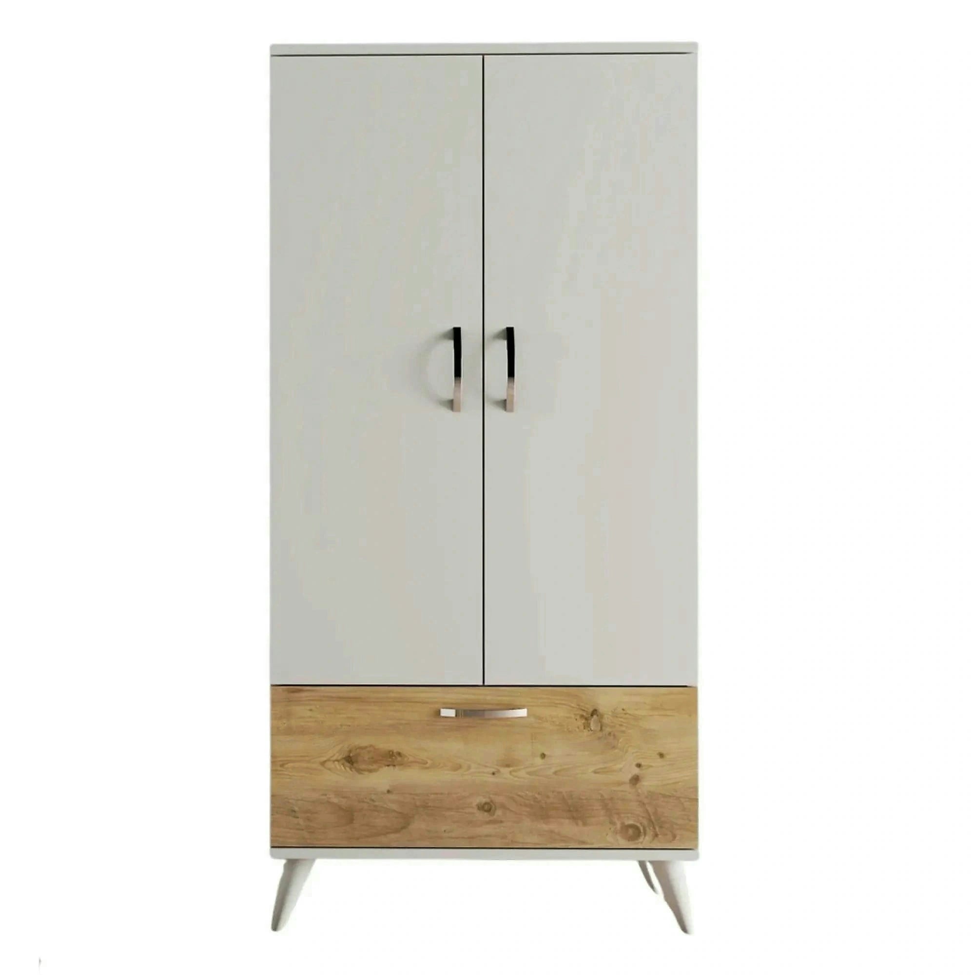 Dulap GRD0203, alb/stejar, PAL melaminat, cu 3 usi, 80x47x168 cm