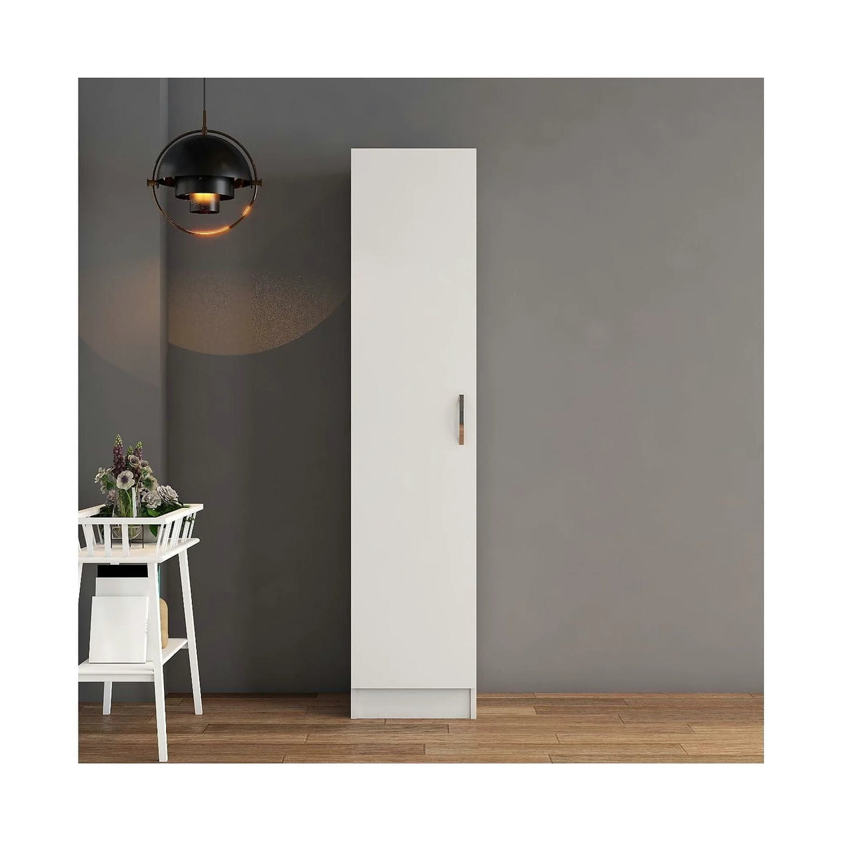 Dulap GRD0301, alb, PAL melaminat, cu o usa, 40x47x182 cm