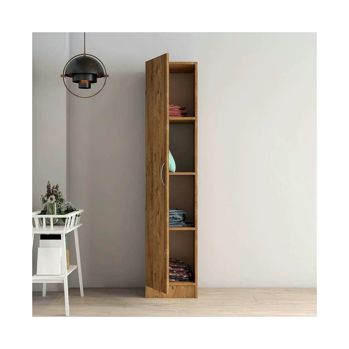 Dulap GRD0302, stejar, PAL melaminat, cu o usa, 40x47x182 cm