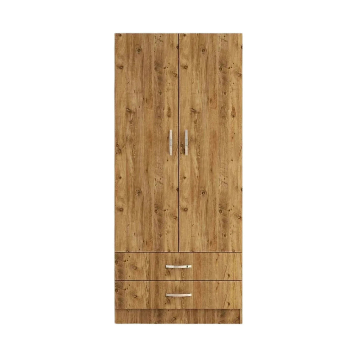 Dulap GRD0402, stejar, PAL melaminat, cu 2 usi si 2 sertare, 80x47x182 cm