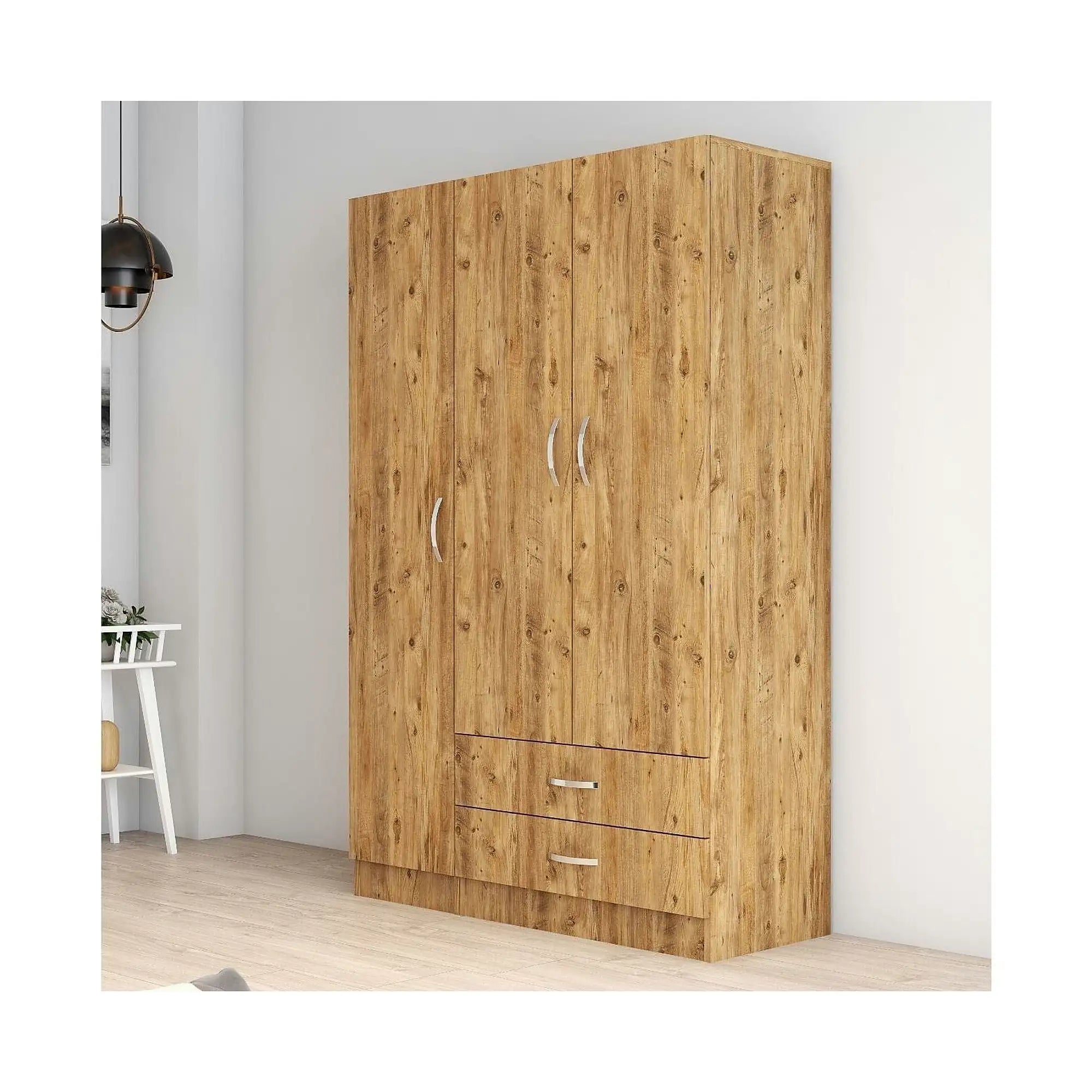 Dulap GRD0502, stejar, PAL melaminat, cu 3 usi si 2 sertare, 120x47x182 cm