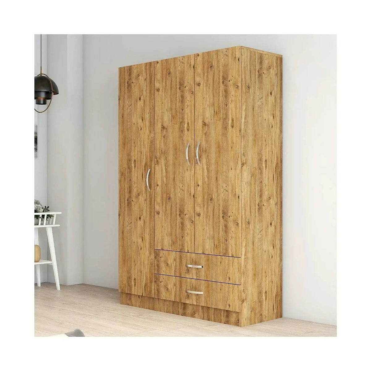 Dulap GRD0502, stejar, PAL melaminat, cu 3 usi si 2 sertare, 120x47x182 cm