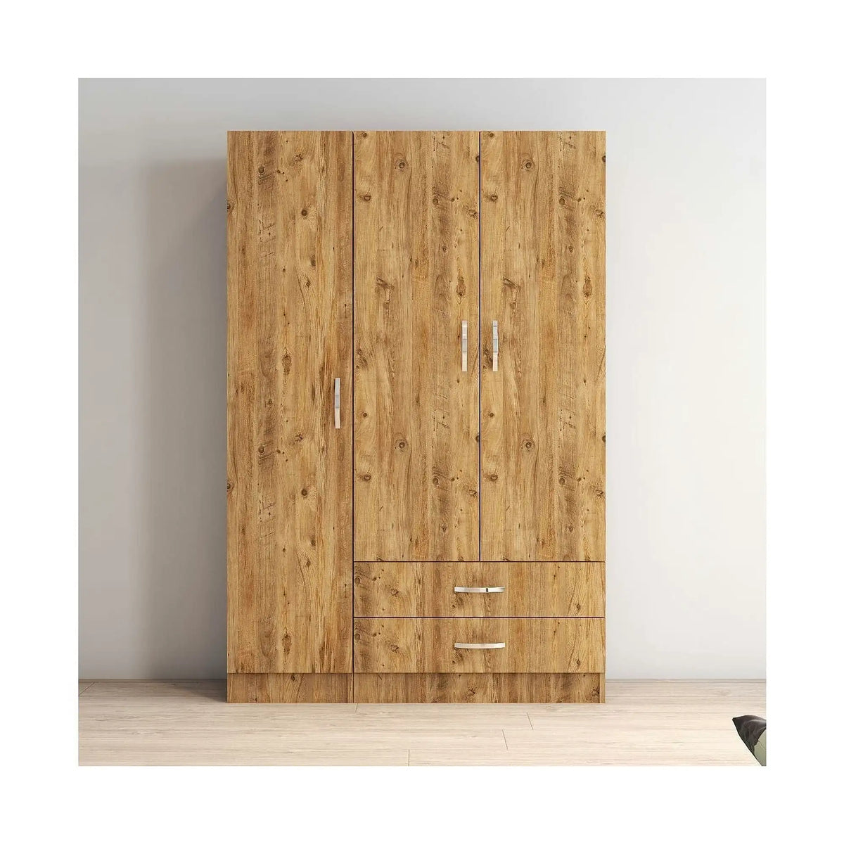 Dulap GRD0502, stejar, PAL melaminat, cu 3 usi si 2 sertare, 120x47x182 cm