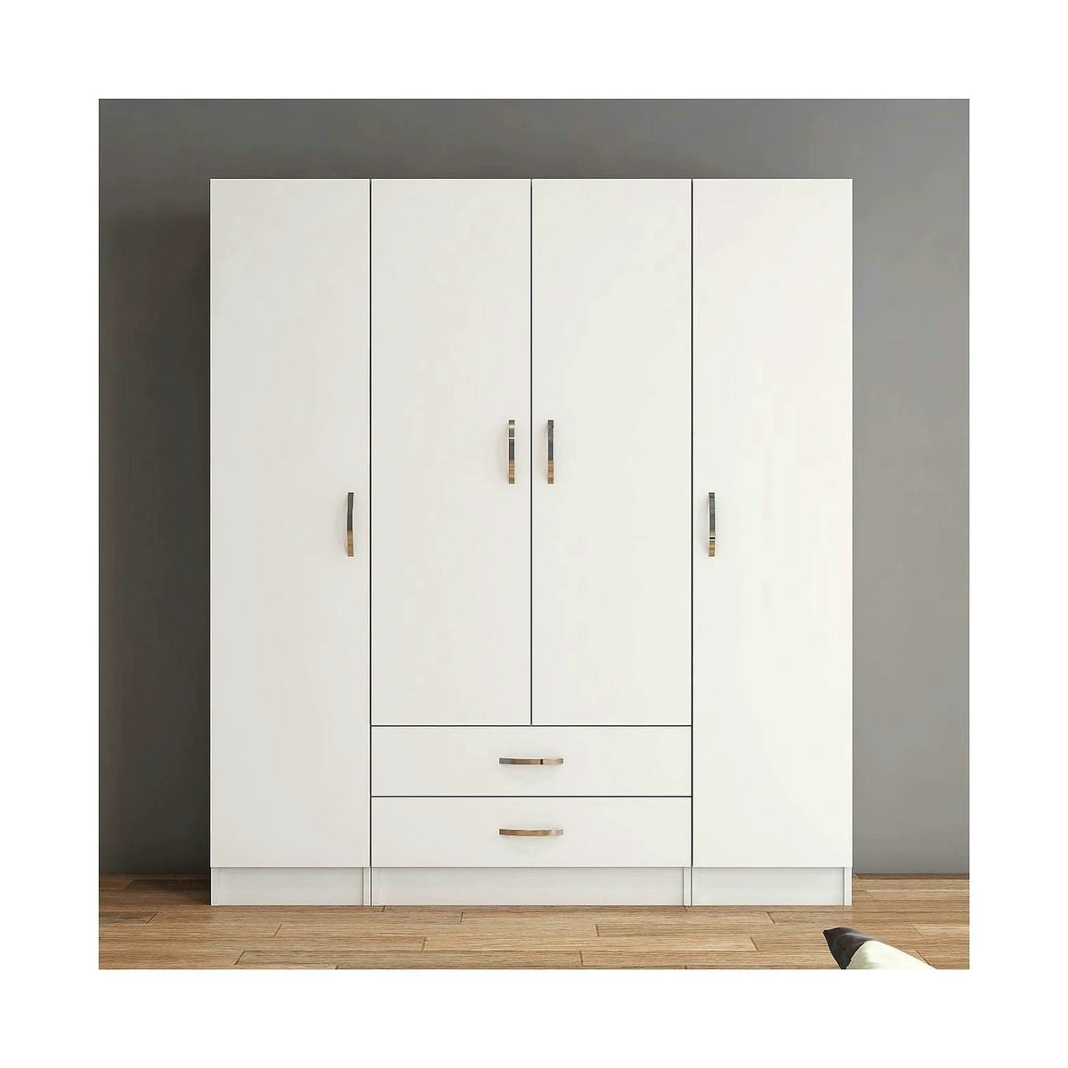 Dulap GRD0601, alb, PAL melaminat, cu 4 usi si 2 sertare, 160x47x182 cm