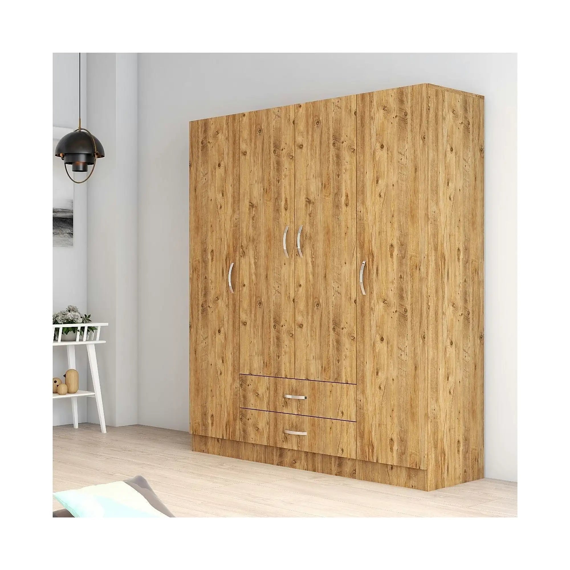 Dulap GRD0602, stejar, PAL melaminat, cu 4 usi si 2 sertare, 160x47x182 cm
