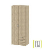 Dulap GWEN 70425, stejar sonoma, PAL, cu 2 usi si 3 sertare, 78x50x200 cm
