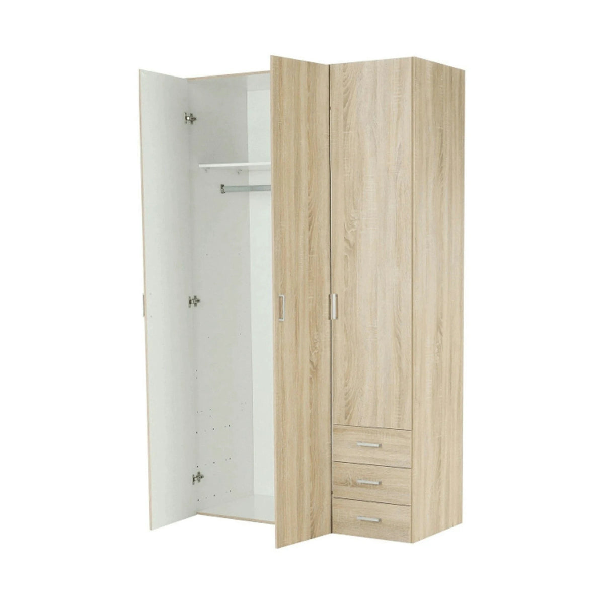 Dulap GWEN 70427, stejar sonoma, PAL, cu 3 usi si 3 sertare, 116x50x200 cm