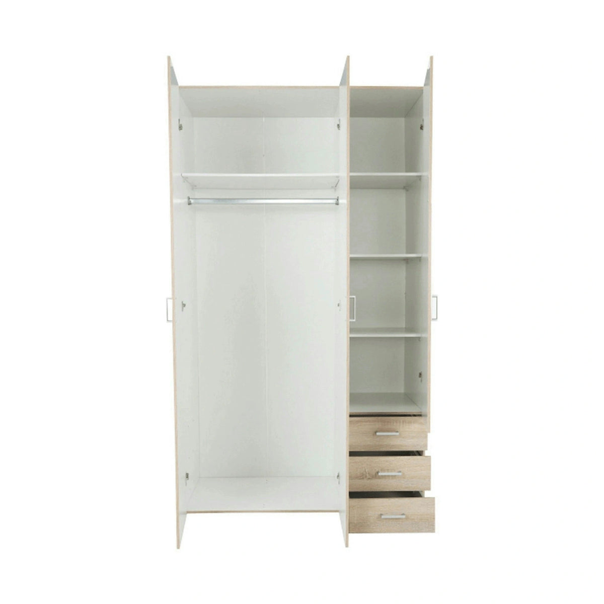 Dulap GWEN 70427, stejar sonoma, PAL, cu 3 usi si 3 sertare, 116x50x200 cm