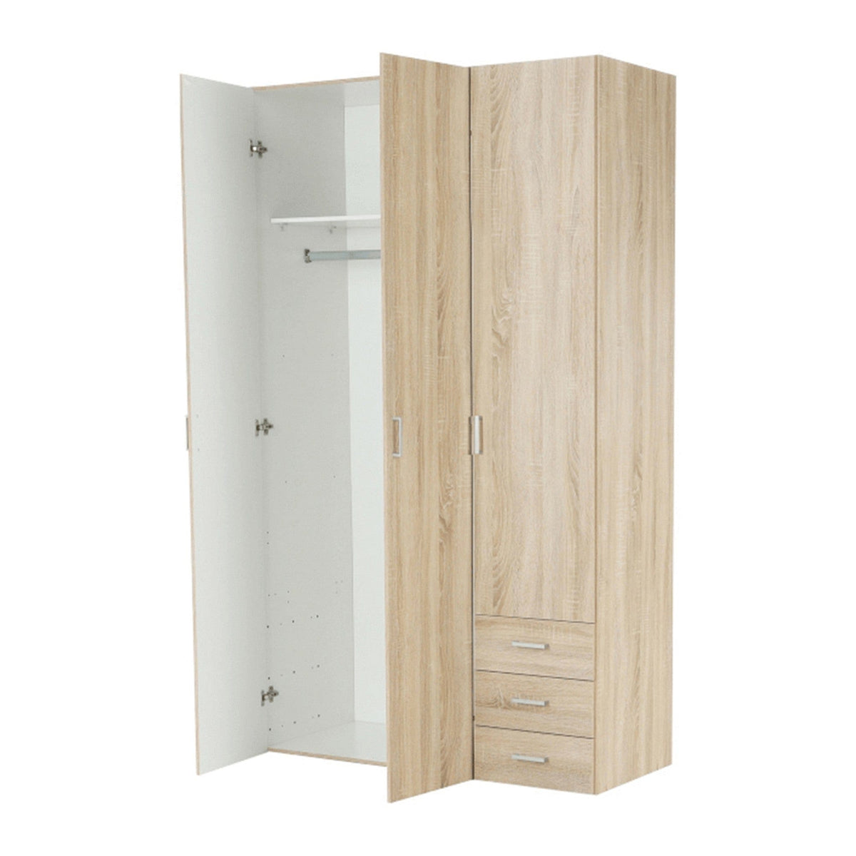 Dulap GWEN 70427, stejar sonoma, PAL, cu 3 usi si 3 sertare, 116x50x200 cm