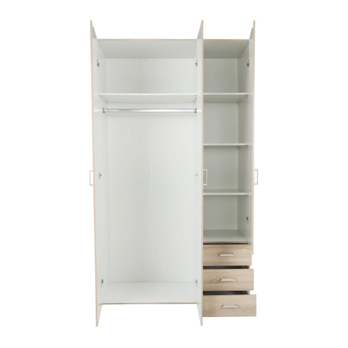 Dulap GWEN 70427, stejar sonoma, PAL, cu 3 usi si 3 sertare, 116x50x200 cm
