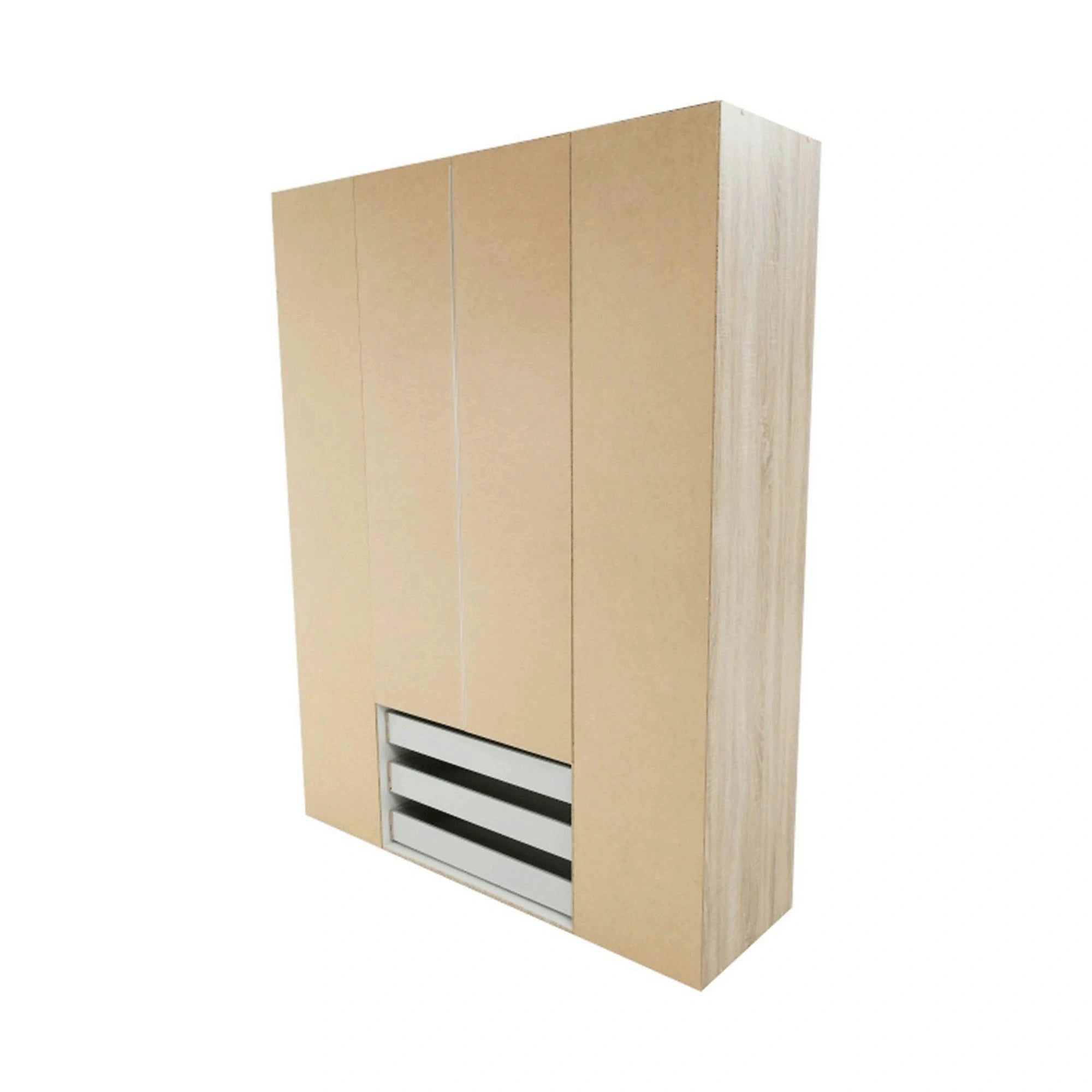 Dulap GWEN 70429, stejar sonoma, PAL, cu 4 usi si 3 sertare, 154x50x200 cm
