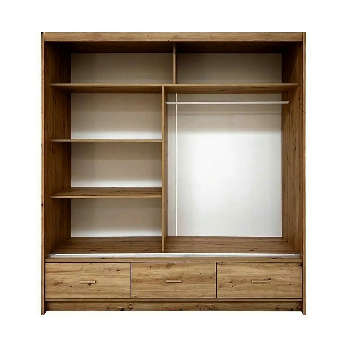Dulap haine dressing CANADA CA1-200, stejar artisan, PAL, cu 2 usi si 3 sertare, 200x60x215 cm
