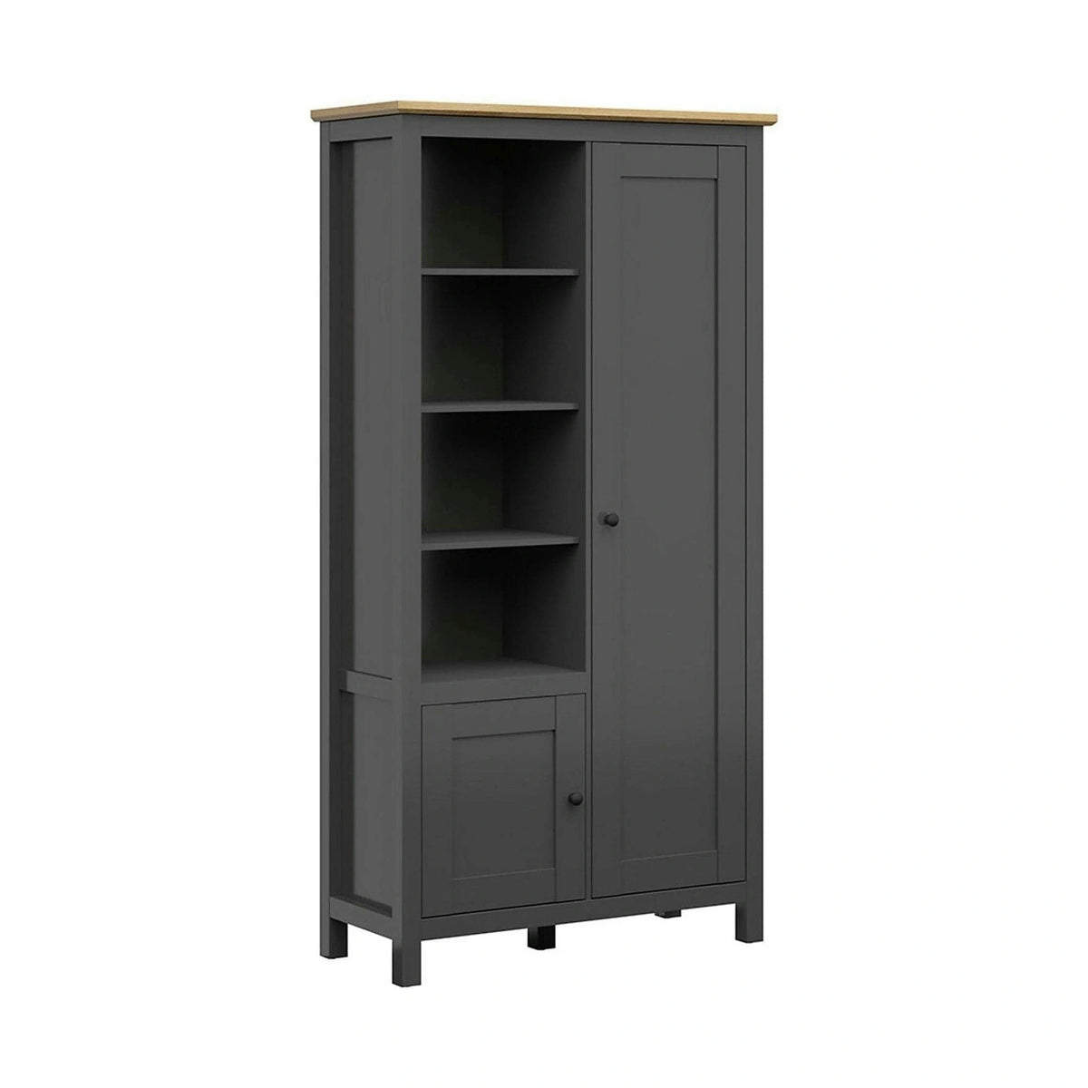 Dulap HESEN, gri grafit/stejar artisan, PAL melaminat, cu 2 usi, 106x44x203 cm