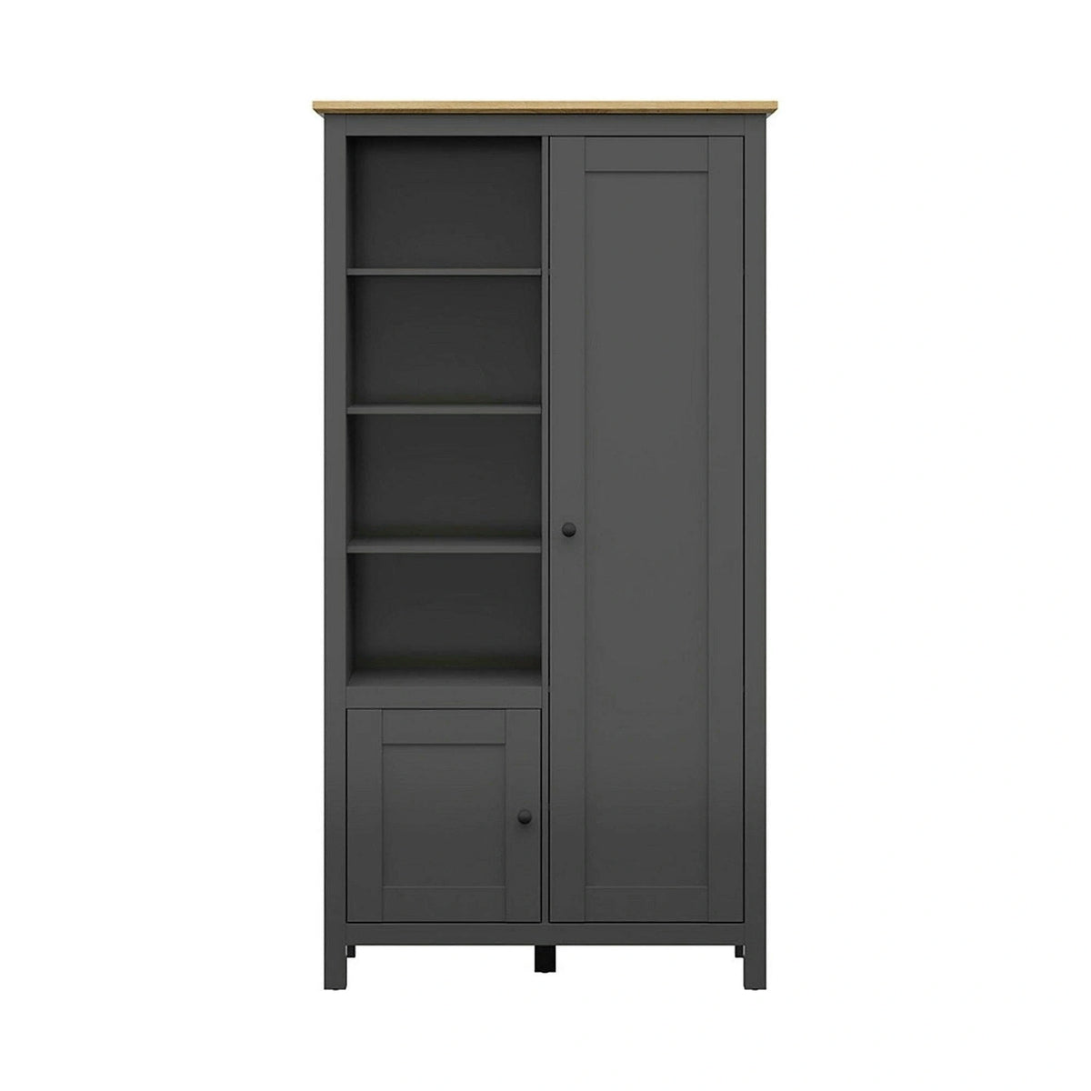Dulap HESEN, gri grafit/stejar artisan, PAL melaminat, cu 2 usi, 106x44x203 cm