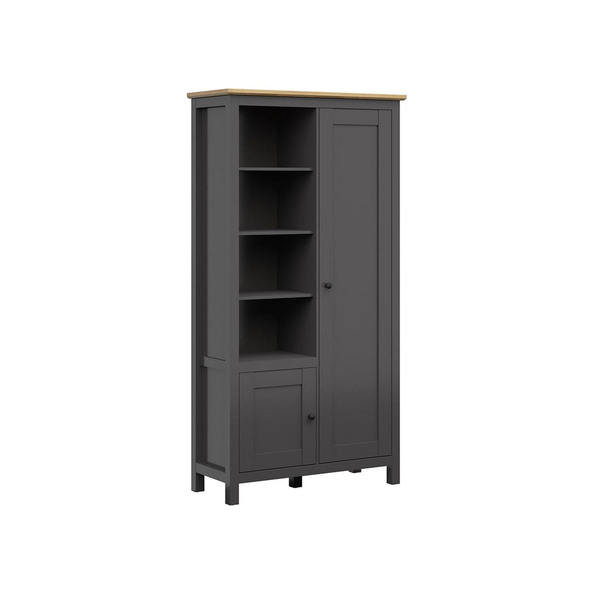 Dulap HESEN, gri grafit/stejar artisan, PAL melaminat, cu 2 usi, 106x44x203 cm