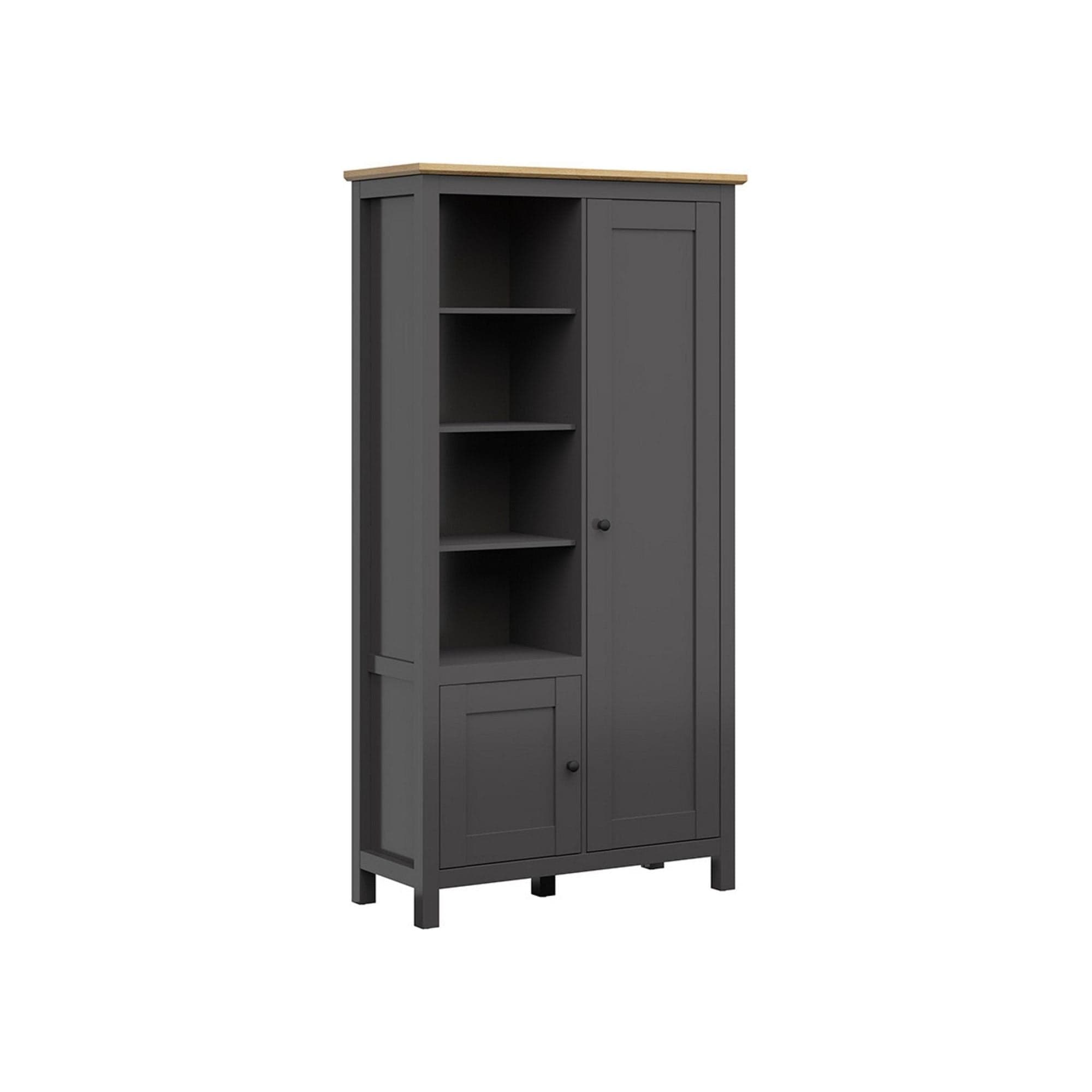 Dulap HESEN, gri grafit/stejar artisan, PAL melaminat, cu 2 usi, 106x44x203 cm