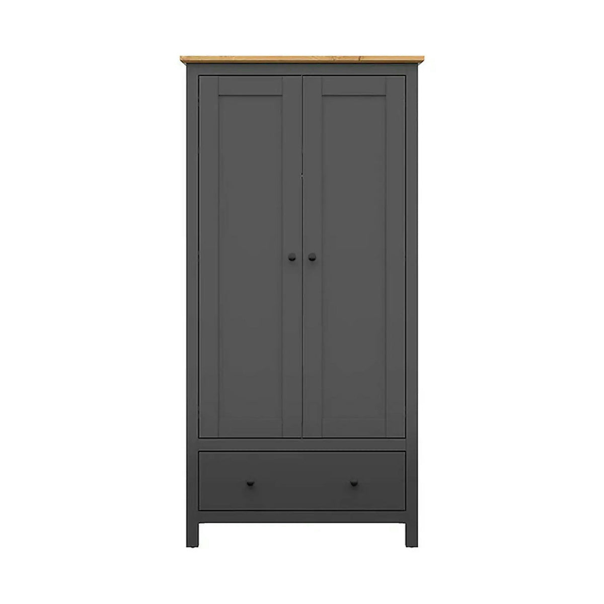 Dulap HESEN, gri grafit/stejar artisan, PAL melaminat, cu 2 usi si un sertar, 101x57x203 cm