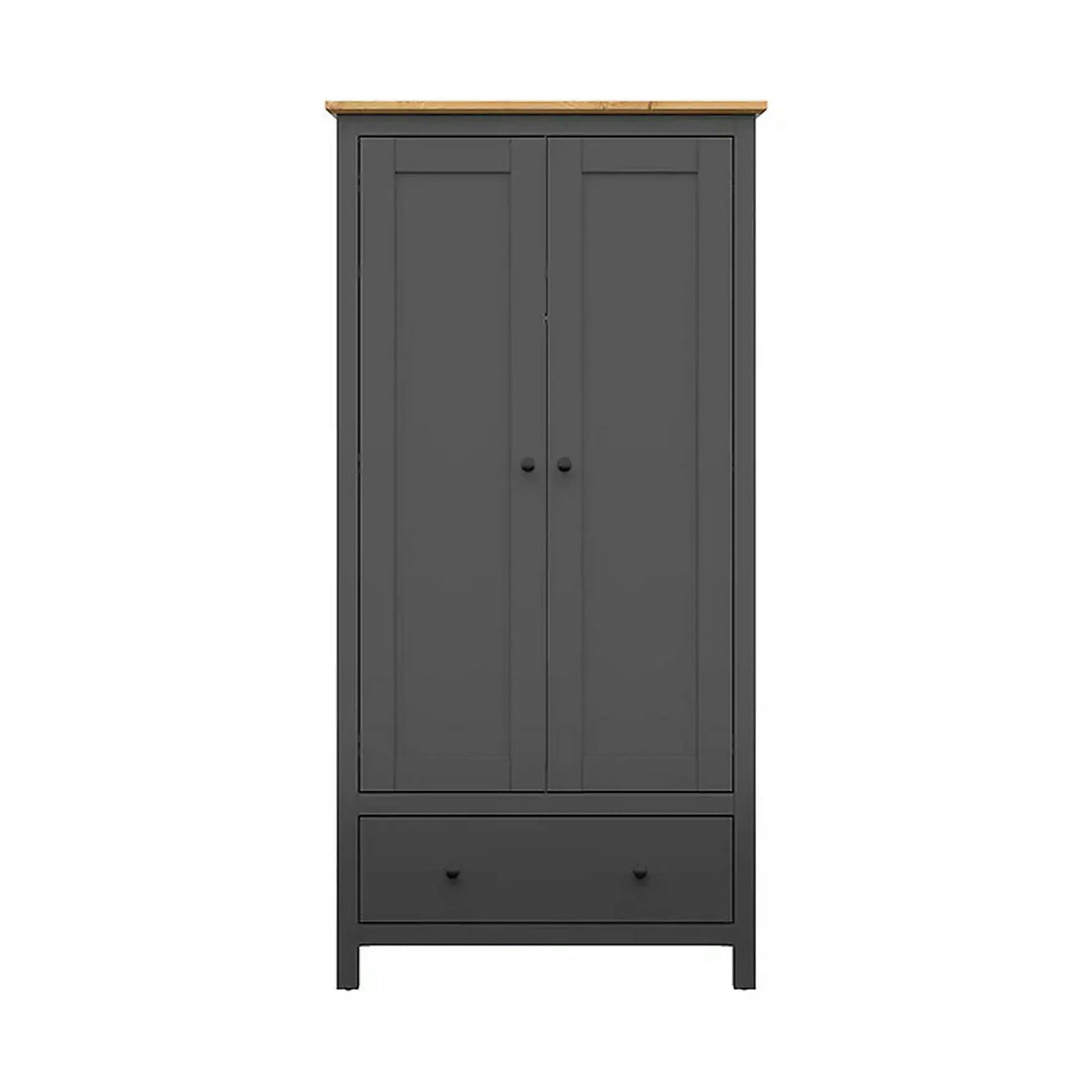 Dulap HESEN, gri grafit/stejar artisan, PAL melaminat, cu 2 usi si un sertar, 101x57x203 cm